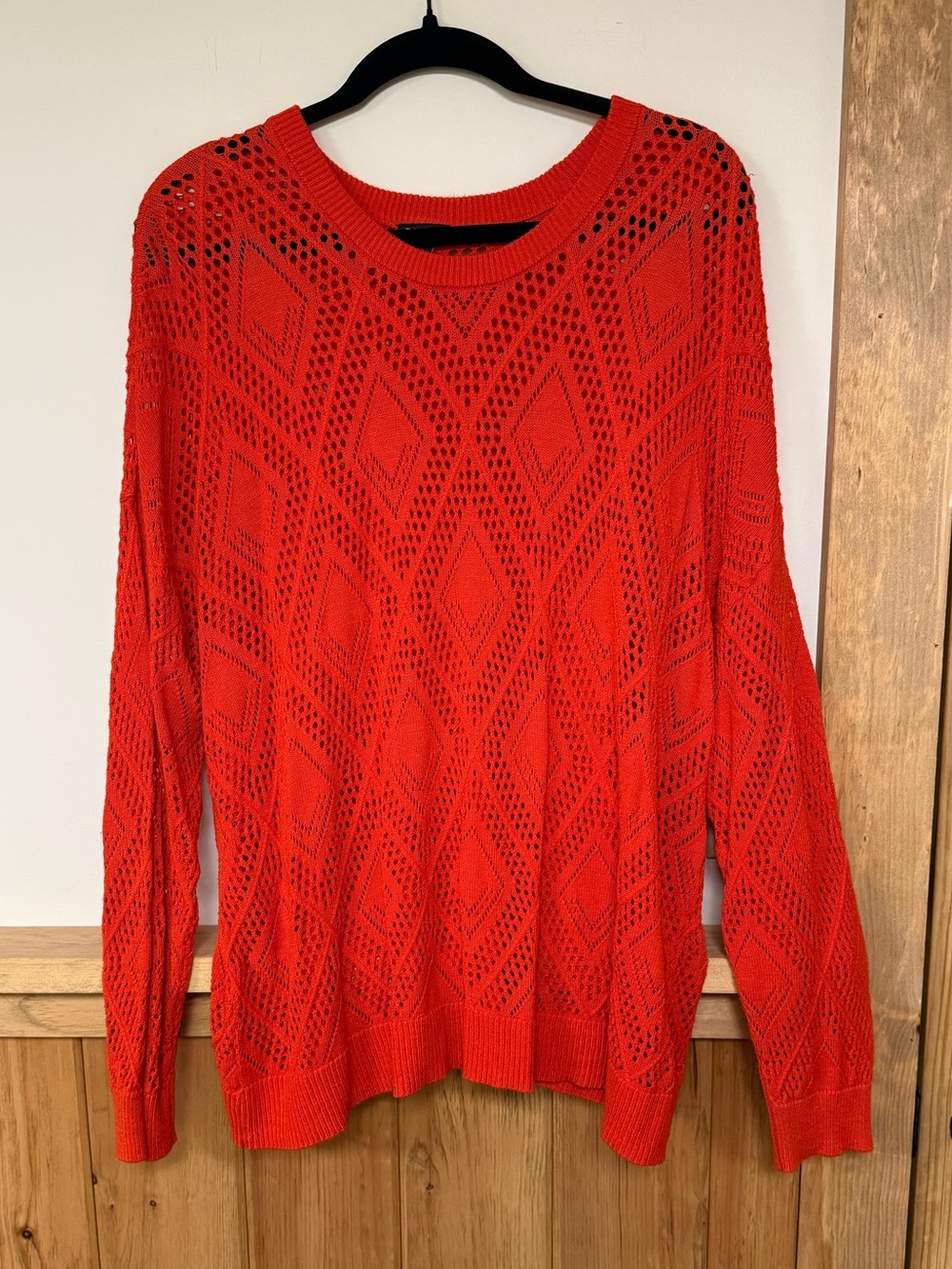 Torrid Orange Open-Knit Sweater